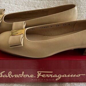 Brand New Salvatore Ferragamo liceo Women sz 5.5 b Tan Deserto Calf shoes
